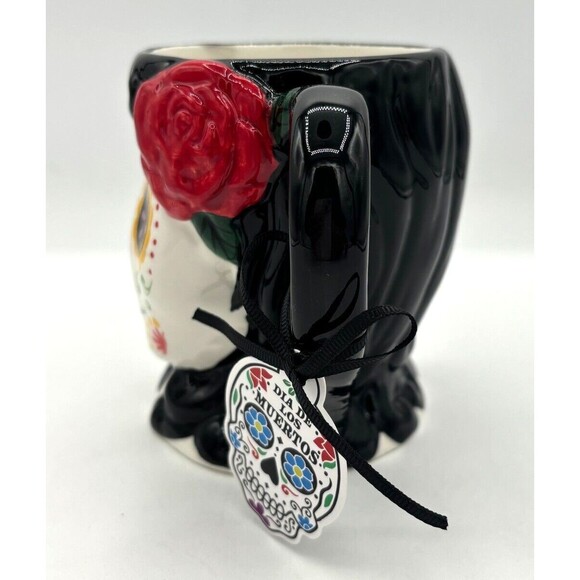 Blue‎ Sky Clayworks Coffee Mug Halloween Day of the Dead Sugar Skull NWT 20oz - Picture 3 of 16
